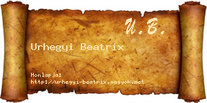 Urhegyi Beatrix névjegykártya